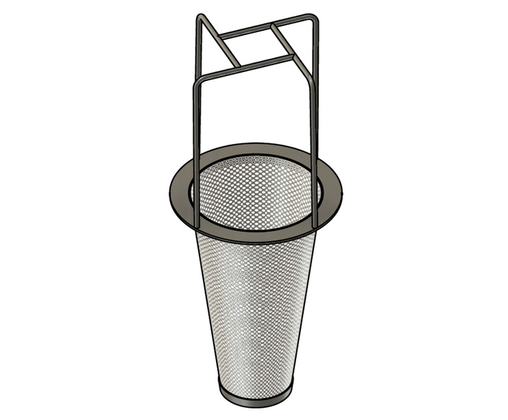 Custom fabricated pump protection strainer