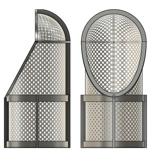 Measuring an existing strainer basket for replacement manufacture