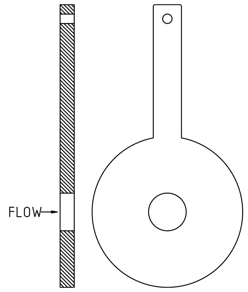 Straight bore restricted orifice plate Straight bore restricted orifice plate
