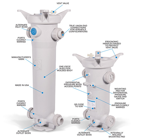 Hayward Non-metallic bag filter housing.
